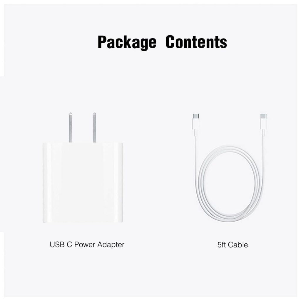Abysssea Pro 2nd/3rd Gen Charger, 20W USB-C Charging Cord, USB-C to USB-C - White (2 Pack)