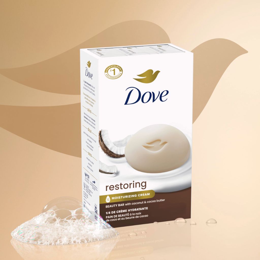 Dove Beauty Bar Restoring Soap - Coconut & Cocoa Butter, 3.75oz (6 Bars)