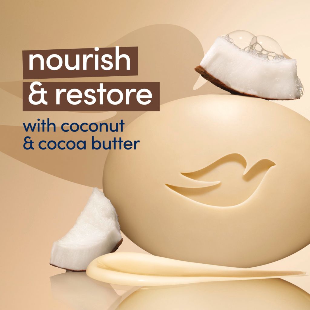 Dove Beauty Bar Restoring Soap - Coconut & Cocoa Butter, 3.75oz (6 Bars)