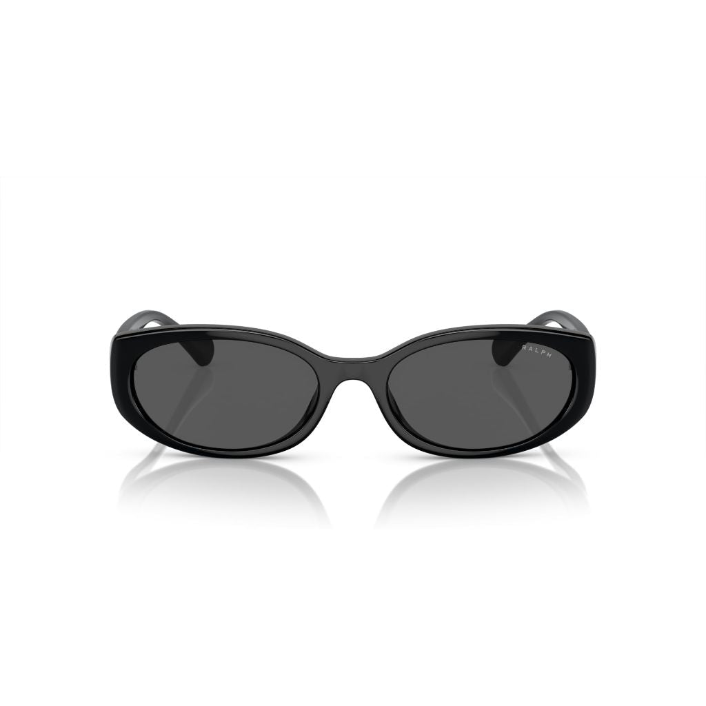 Ralph by Ralph Lauren RA5306U Universal Fit Sunglasses - Shiny Black Frame/Dark Gray Lens, 55mm