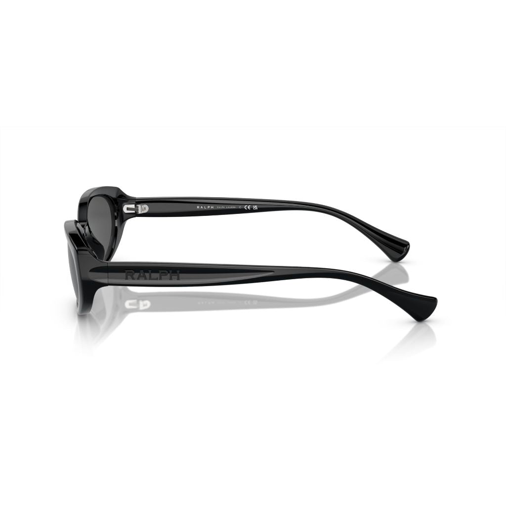 Ralph by Ralph Lauren RA5306U Universal Fit Sunglasses - Shiny Black Frame/Dark Gray Lens, 55mm