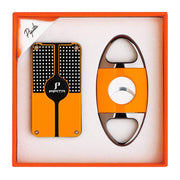 PIPITA Cigar Lighter and Cutter Set - Orange, 2pc Set