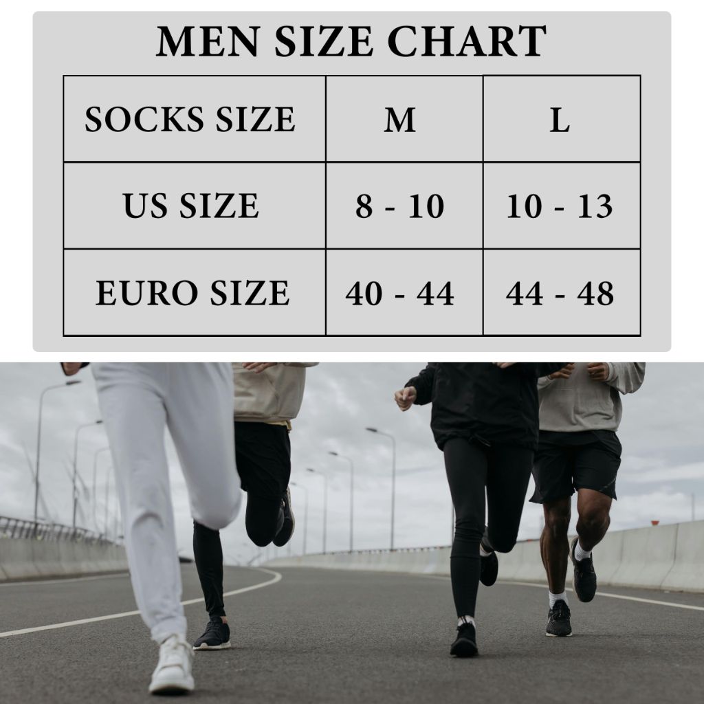 Wildarms Men's Full Support Sports Socks - Black/Gray/White, Size 8-10