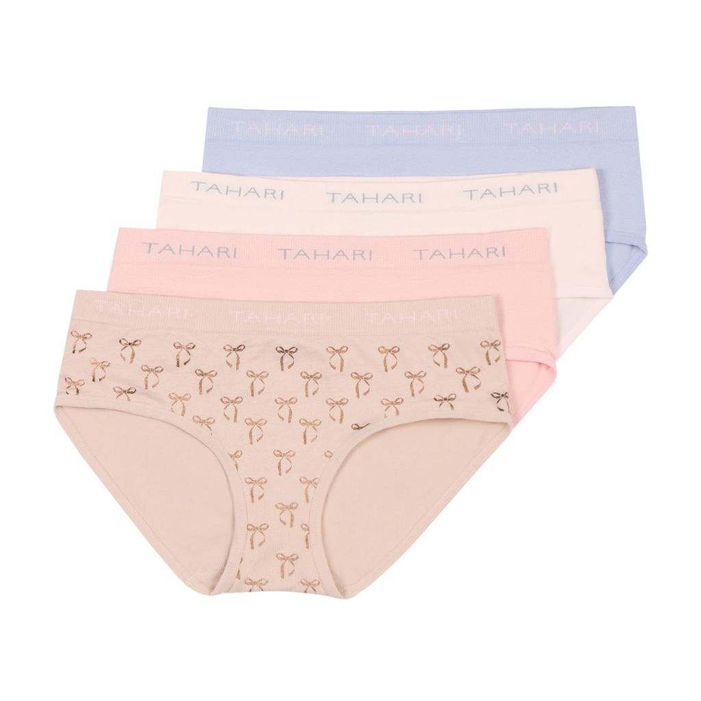 Tahari Girl Seamless Hipster Underwear - Periwinkle/Pink Nude/Pink/Taupe, Size S