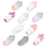 Hanes Toddler Girls Low Cut Heel Shield Socks - Assorted Colors, 2T-3T (10 Pair)