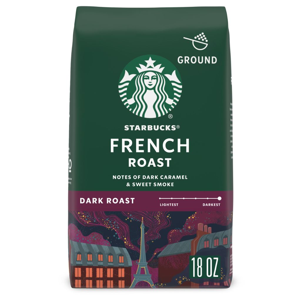 Starbucks French Roast Dark Roast Ground Coffee, 18 oz