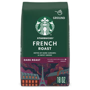 Starbucks French Roast Dark Roast Ground Coffee, 18 oz