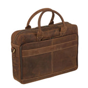 James Cuero Vintage Leather Laptop Messenger Bags/Briefcase - 17" Laptops, Tan
