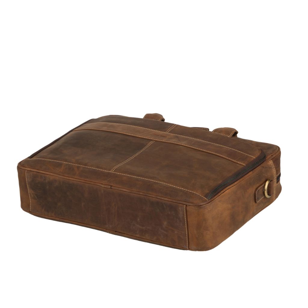 James Cuero Vintage Leather Laptop Messenger Bags/Briefcase - 17" Laptops, Tan