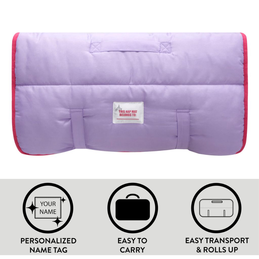 Disney Princess Toddler Quilted Nap Mat with Built-in Blanket & Pillow, 20" W x 46" L