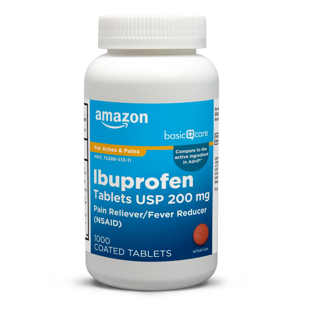 Amazon Basic Care Ibuprofen Tablets USP 200mg (NSAID) - 1,000ct.