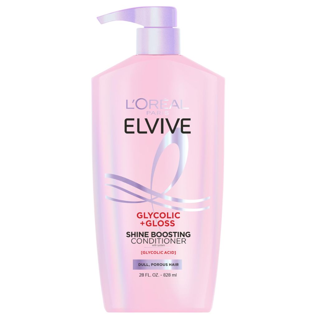L'Oreal Paris Elvive Glycolic + Gloss Shine Boosting Conditioner, Cleanses and Smooths Dull  28 Fl Oz