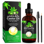 Jamaican Black Castor Oil,Castor Oil for Hair Growth Natural Castor Oil Cold Pressed in Glass Bottle Hair Essential Oil 4.2 oz