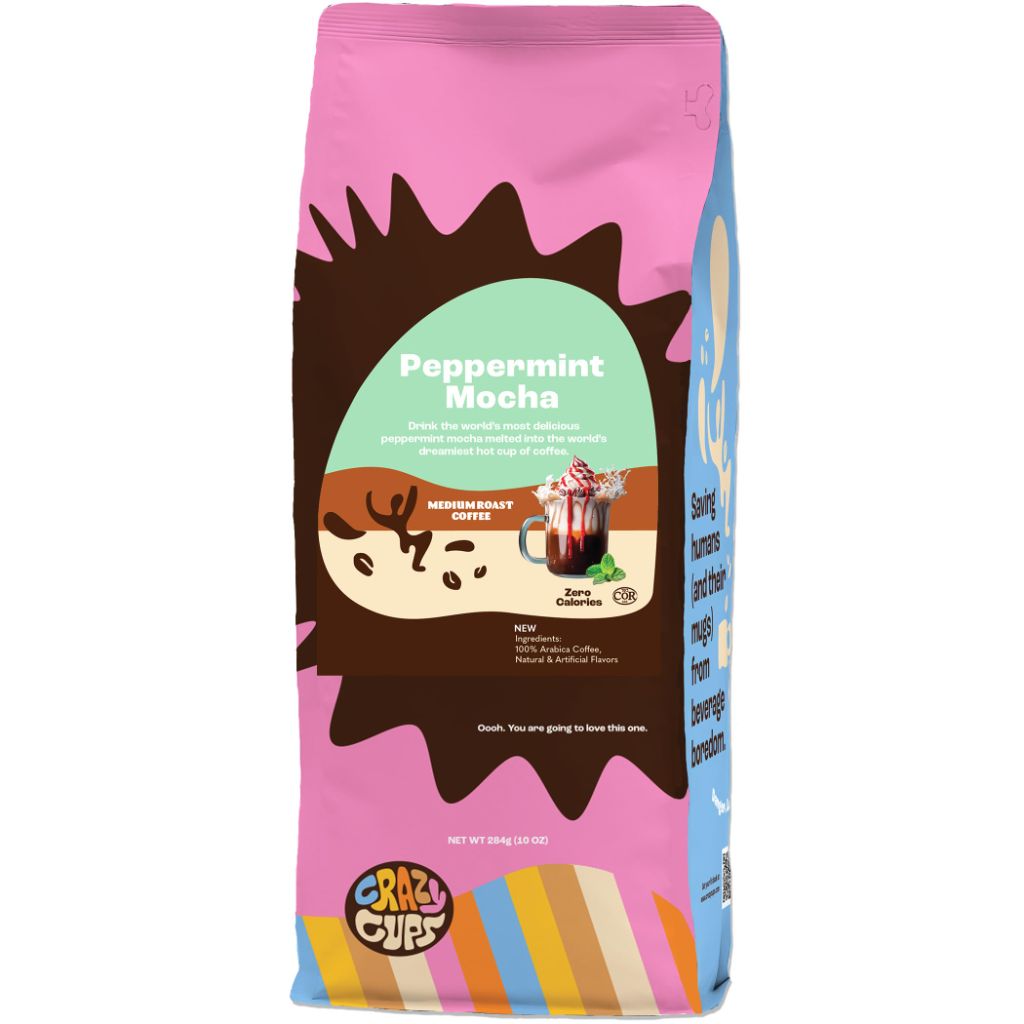 Crazy Cups Flavored Ground Coffee - Peppermint Mocha, 10 oz Bag