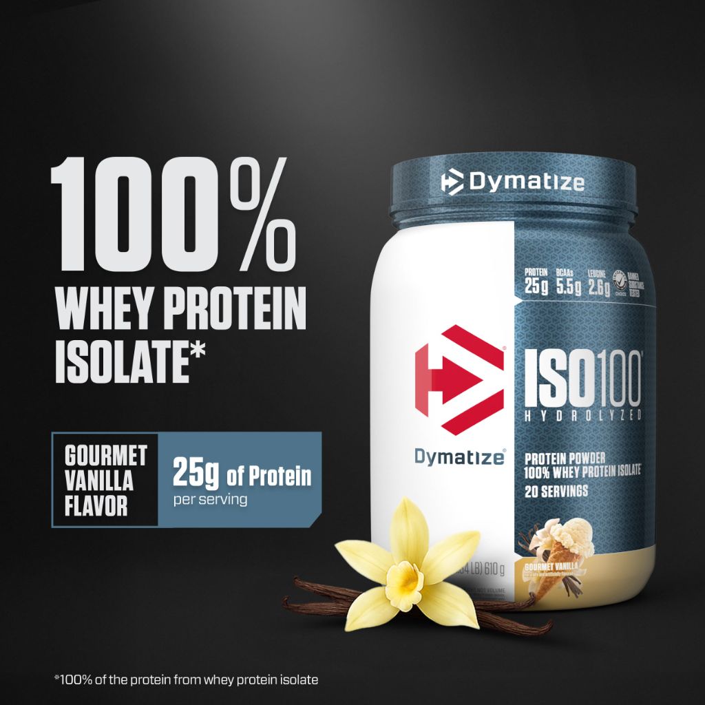 Dymatize ISO100 Whey Protein Powder Isolate - Gourmet Vanilla, 1.34lb.