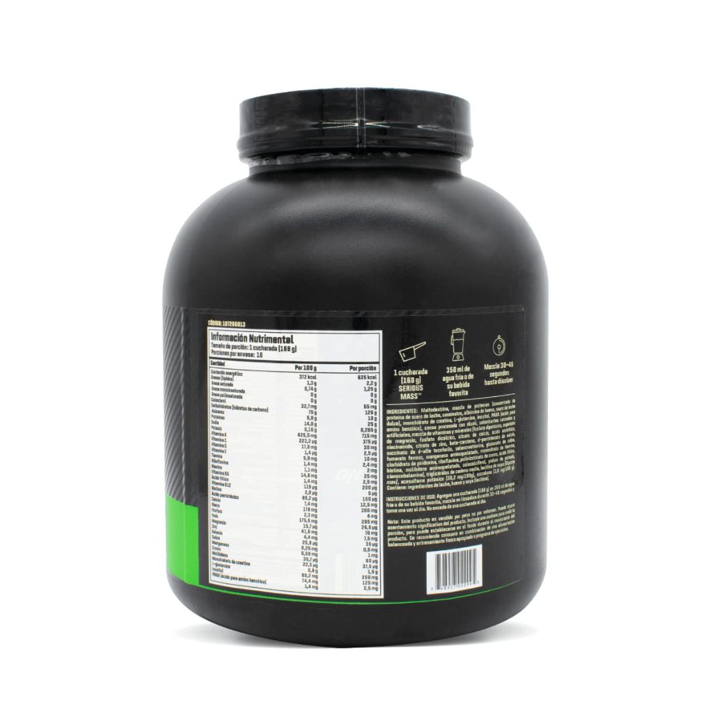 Optimum Nutrition Serious Mass Gainer Protein Powder - Chocolate, 6 lbs