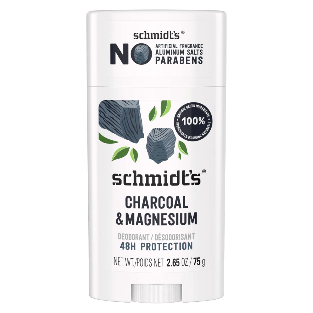 Schmidt's Aluminum-Free Vegan Deodorant Charcoal & Magnesium with 24 Hour Odor Protection - 2.65oz
