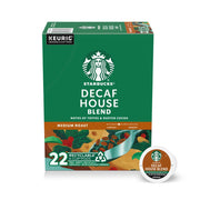 Starbucks Decaf House Blend Medium Roast Keurig K-Cup Coffee Pods, 22ct.