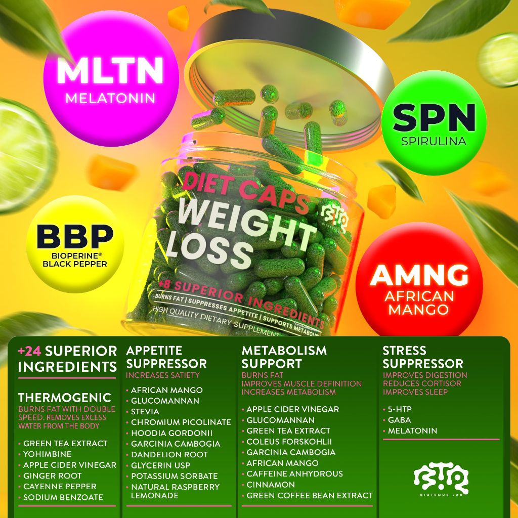 BIOTEQUELAB  Natural Appetite Suppressant Weight Loss Diet Capsules - 60ct.