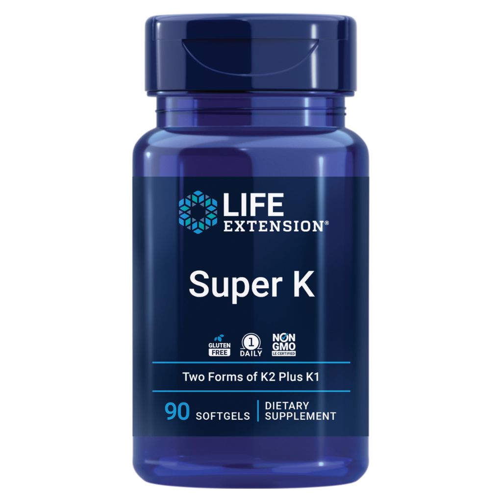 Life Extension Super K Vitamin K1, Vitamin K2 mk-7, Vitamin K2 mk-4 - 90 Softgels