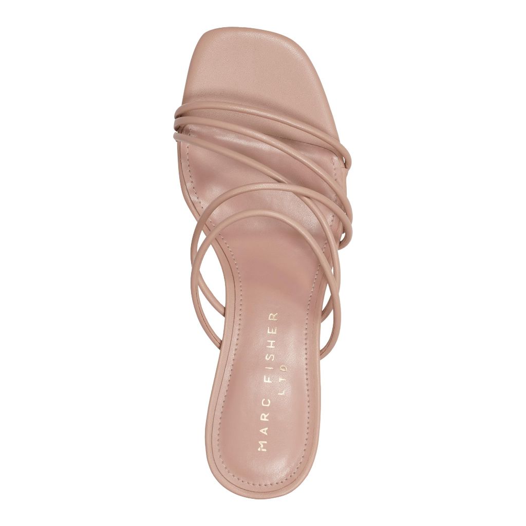 Marc Fisher LTD Women's Banna Heeled Sandal - Light Natural Leather, Size 8.5