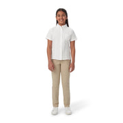 French Toast Girls' Fitted Wrinkle-Resistant Short-Sleeve Oxford Shirt - White, Size 14