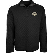 Blue 84 Adult's NHL Quilted Snap Sweatshirt Leather Patch - LA Kings, Black (Medium)