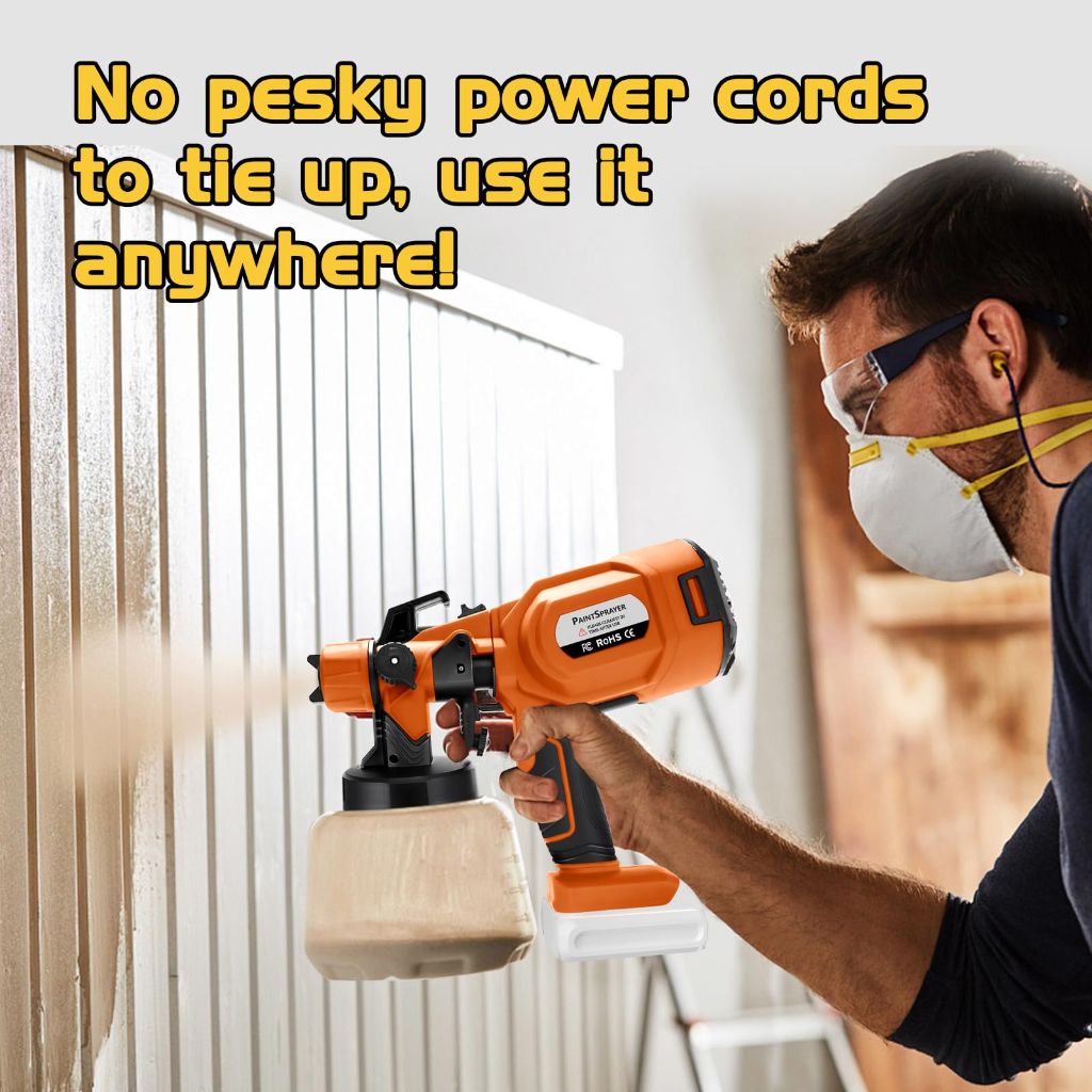 Xpersoul Cordless Paint Sprayer, Compatible with Dewalt 20V Max Battery (Not Included)