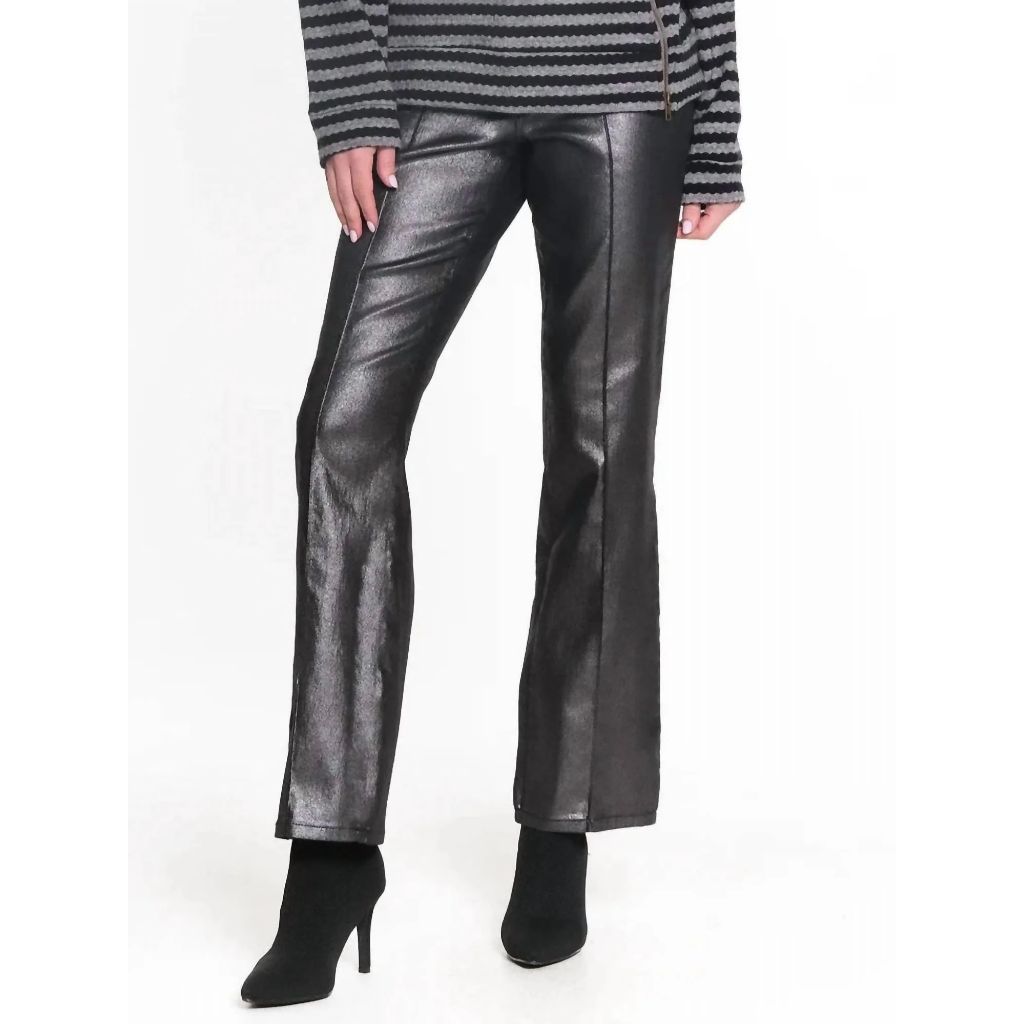 Tru Luxe Women's Foil Printed Bootcut Jeans - Silver Frost, Size 10