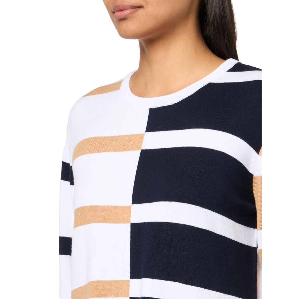 Multiples Women's Three-Quarter Sleeve Drop Neck Sweater Top - Multi-Color, XL