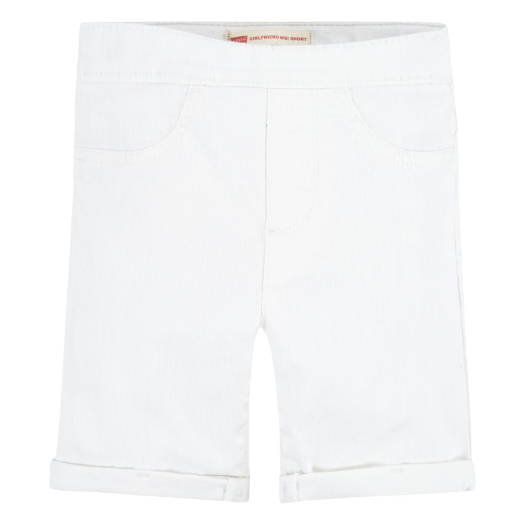 Levi's Girl's Stretch Pull-On Midi Shorts - White, Size 12
