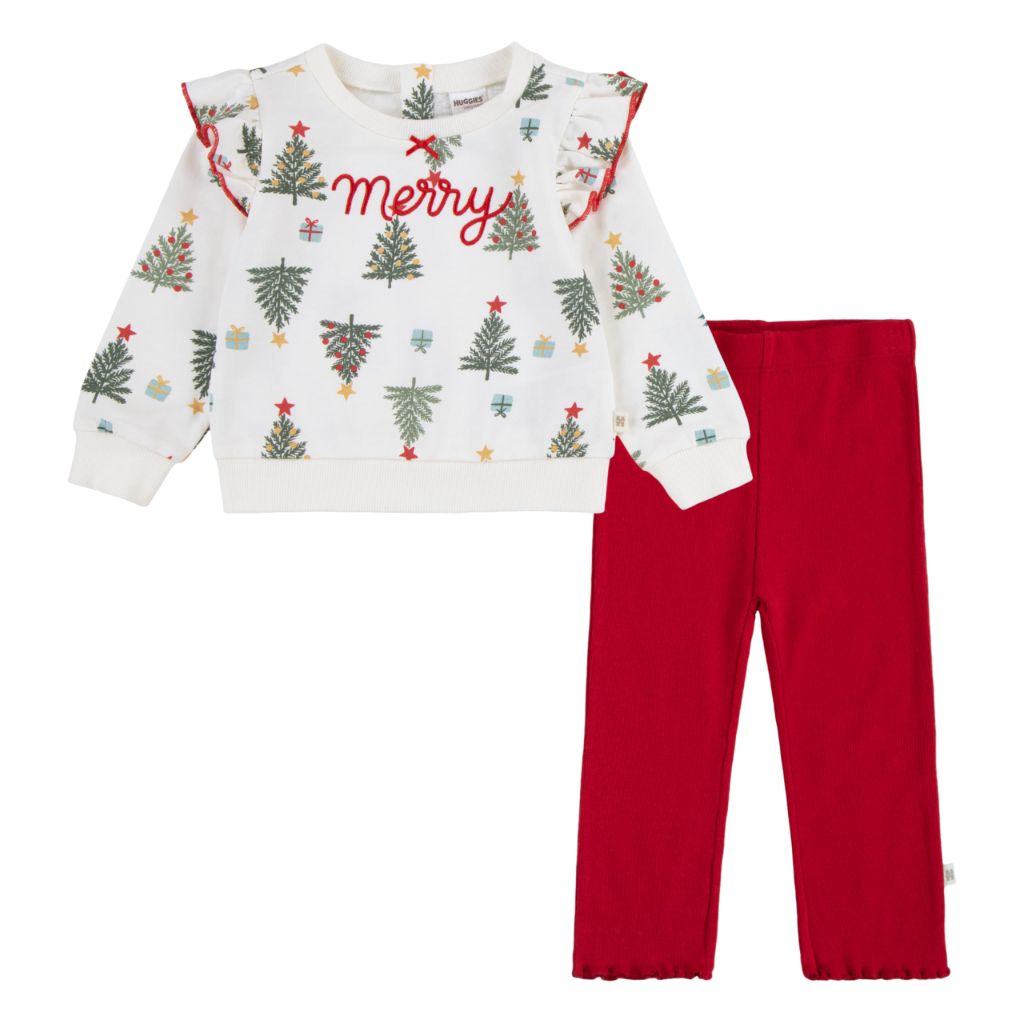 Huggies Infants Crewneck Sweatshirt and Pants 2-Piece Outfit Set - 18Mos.