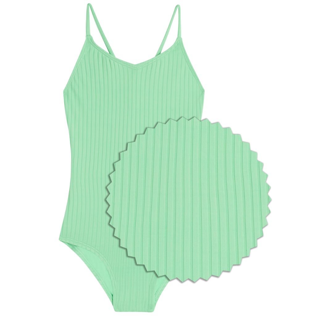 Kanu Surf Girls Hurricane Beach Sport UPF 50 One Piece Swimsuit - Drop Needle Green, Size 4