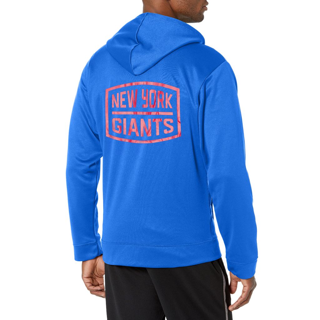NFL Team Apparel Adult's Full Zip Hoodie - New York Giants, Blue (Small)
