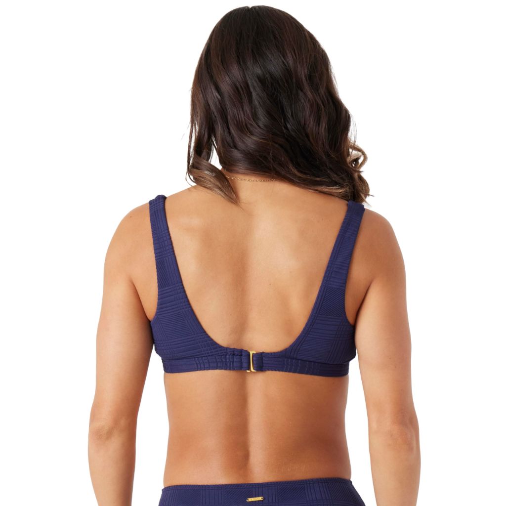 Nautica Women's V-Wire Bralette Swim Top - Deep Sea Blue, Size Medium