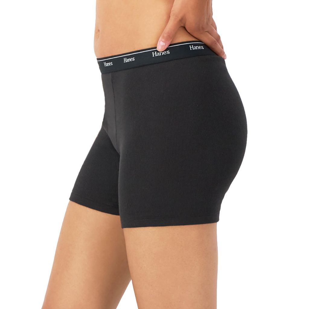 Hanes Women's Originals Mid-Thigh Boxer Briefs - Assorted Colors, Large (4 Pair)