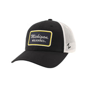 Zephyr Hats Standard Snapback Hat - Michigan Wolverines Big Rig Patch, Black/White (One Size)
