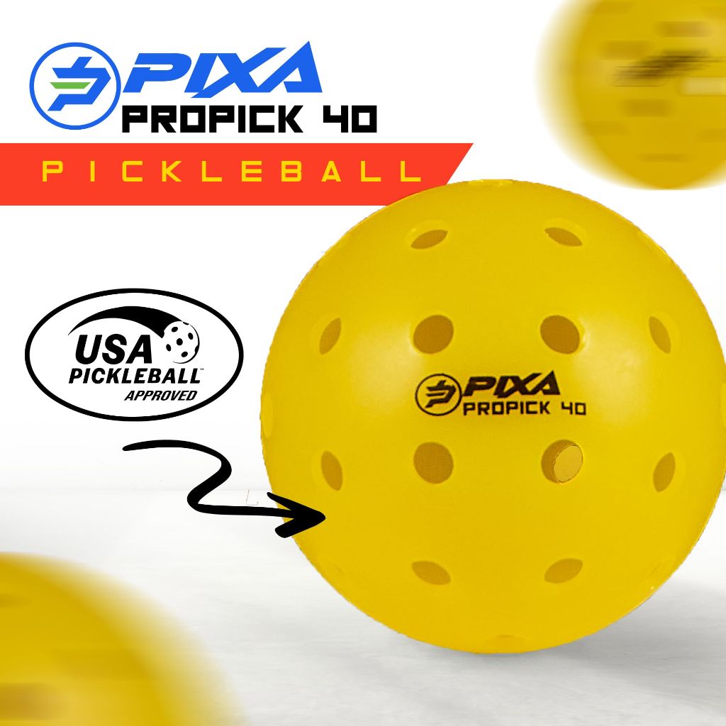 PIXA Propick 40 Unisphere Premium Outdoor Pickleballs - Bright Yellow, 12ct.