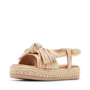 Steve Madden Girl's Oladie Sandal, Natural Multi, 13