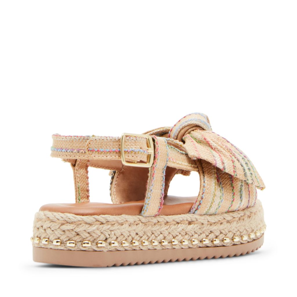 Steve Madden Girl's Oladie Sandal, Natural Multi, 13