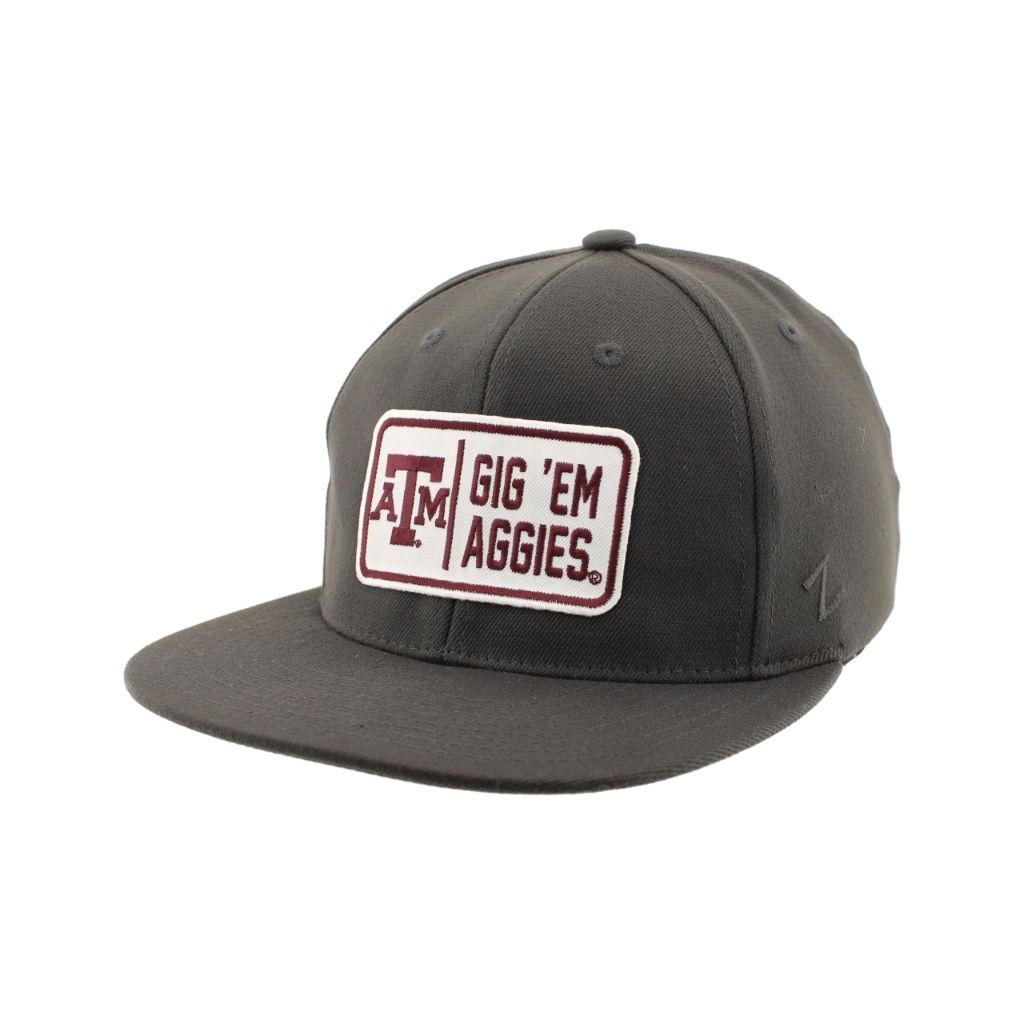 ZHATS Standard NCAA Officially Licensed Fitted Hat - Texas A&M, Charcoal/Gray (Medium)