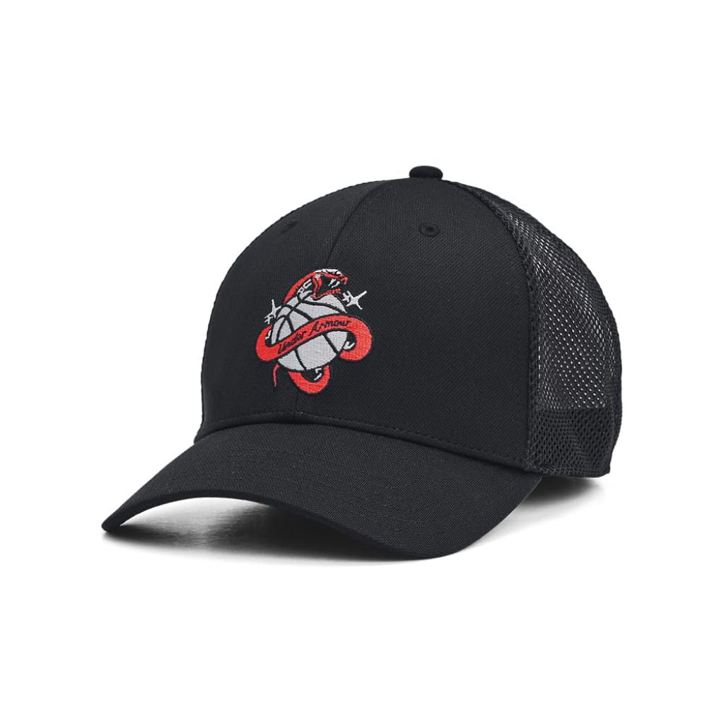 Under Armour Men's Blitzing Trucker Hat - Black/Red, One Size