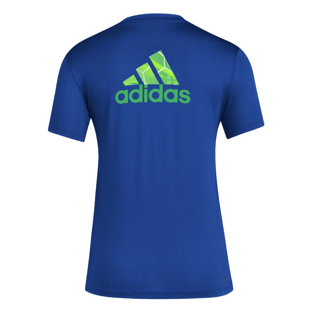 Adidas Women's MLS Local Pop Short Sleeve Pre-Game T-Shirt - Seattle Sounders FC, Royal Blue (2XL)