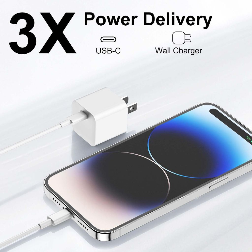 Premium Charger Block for iPhone 12-16, Fast Charging Block, Type C Brick Cube - 3pk