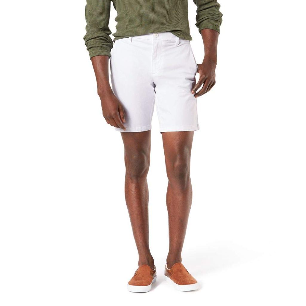 Dockers Men's Ultimate Straight Fit Supreme Flex Shorts (Regular and Big & Tall), Paper White, 33