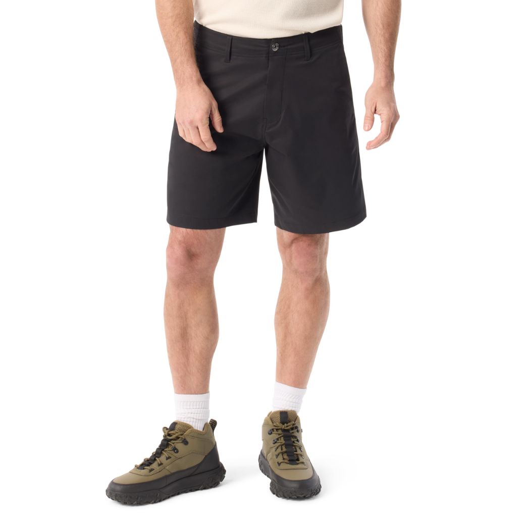 BASS OUTDOOR Men's Water Repellent Front Zip Traveler Short with 4 Pockets - Caviar, Size 36