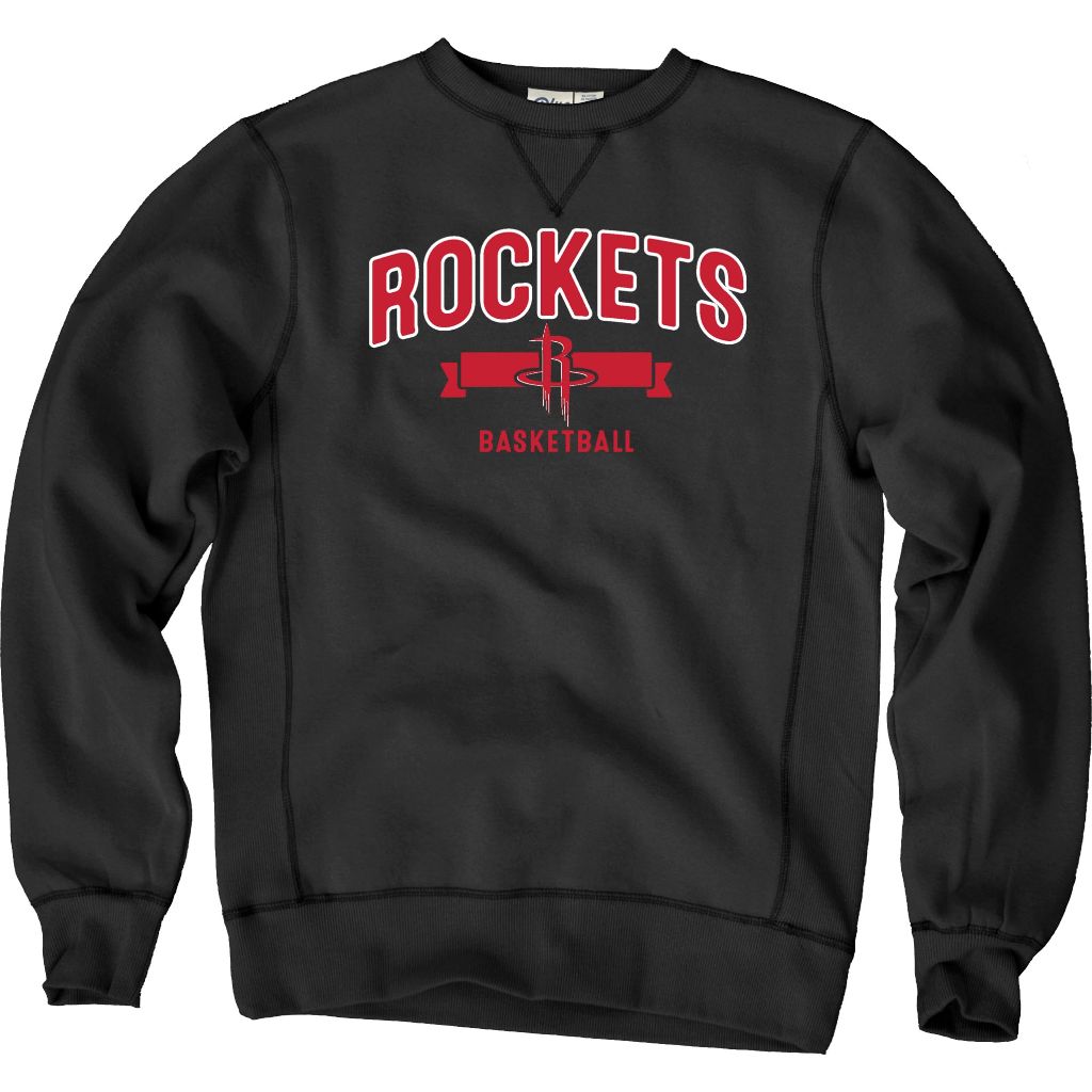 Blue 84 NBA Fleece Alternate Color Crewneck Sweatshirt - Houston Rockets, Black (2XL)