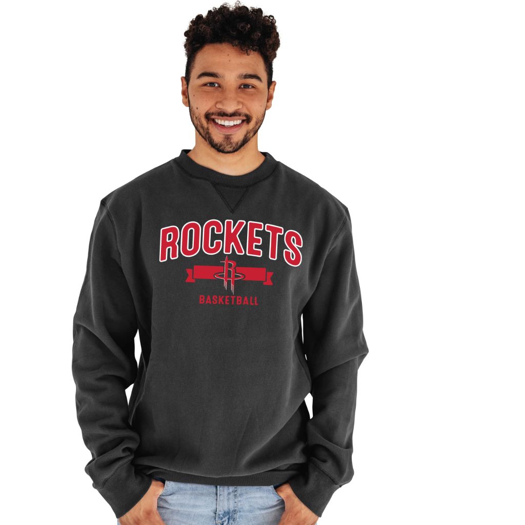 Blue 84 NBA Fleece Alternate Color Crewneck Sweatshirt - Houston Rockets, Black (2XL)