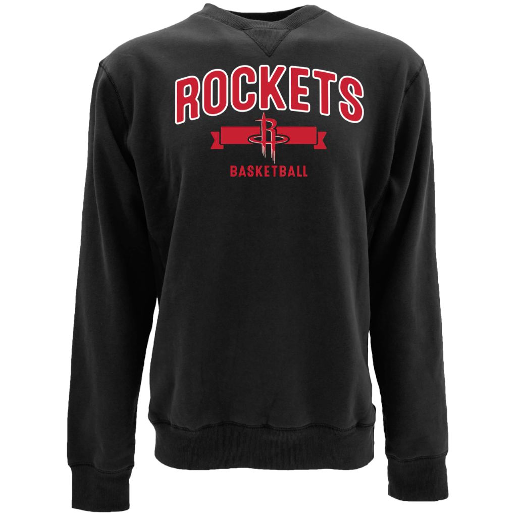 Blue 84 NBA Fleece Alternate Color Crewneck Sweatshirt - Houston Rockets, Black (2XL)