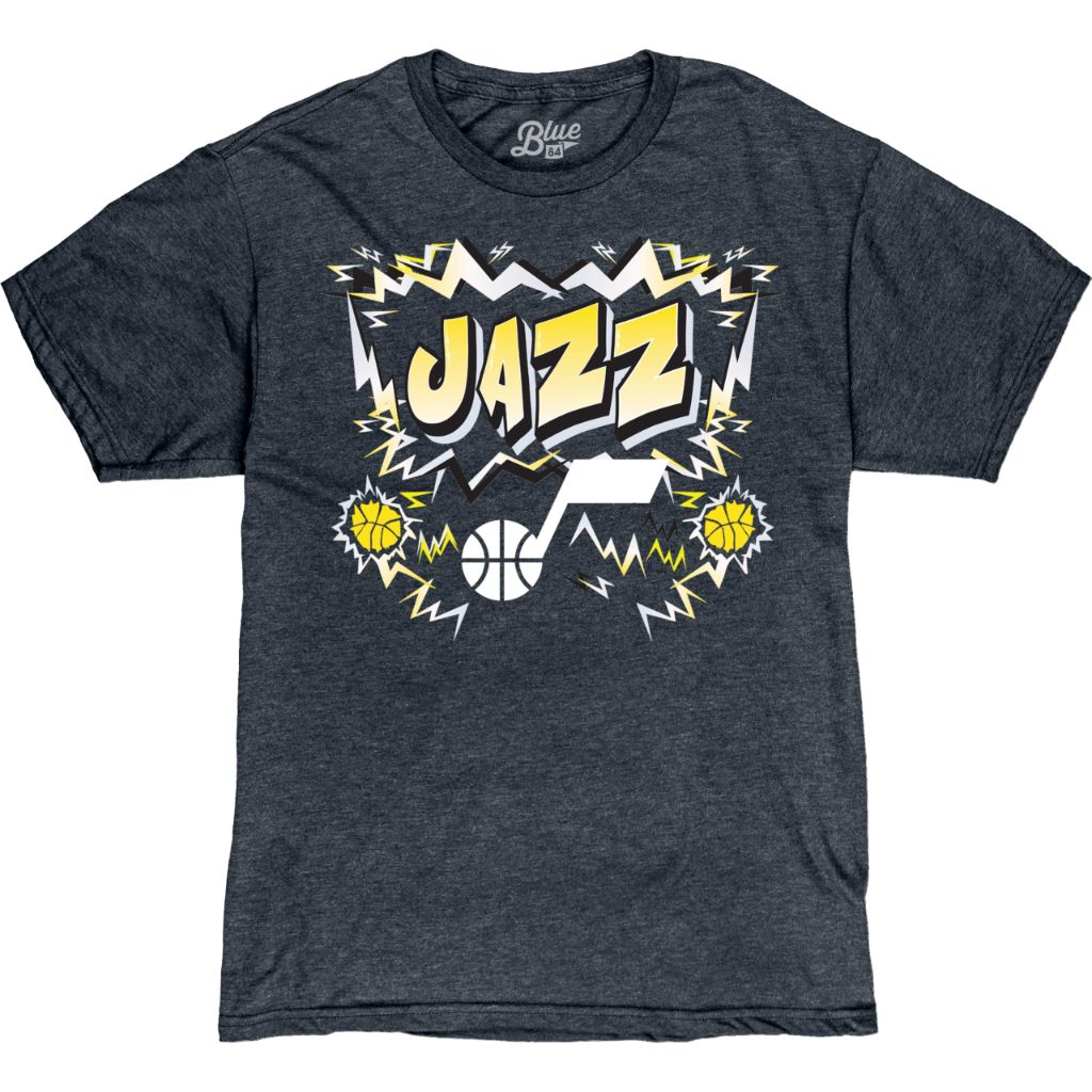 Blue 84 NBA Team Color T-Shirt - Utah Jazz, Heather Navy (XL)